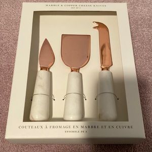 Indigo Marble and copper cheese knives BRAND NEW